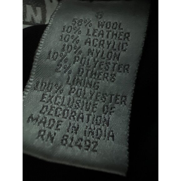 VTG Dressbarn Wool Leather Vest Women S Embroidered Front Plaid Back Cottagecore - Picture 7 of 7